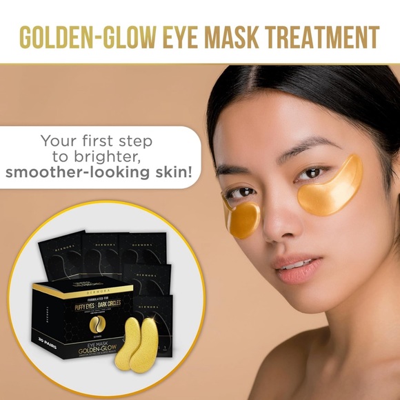 (Lot of 3) Demora 24K Gold Eye Masks For Dark Circles ~ 30 PAIRS New - Picture 2 of 2